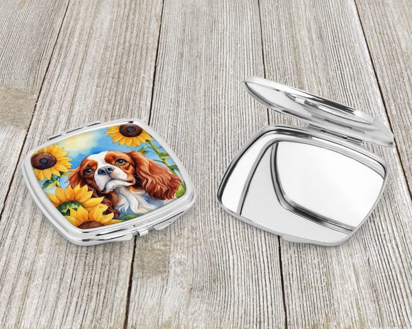 Cavalier Spaniel in Sunflowers Compact Mirror Fashion - Image 3