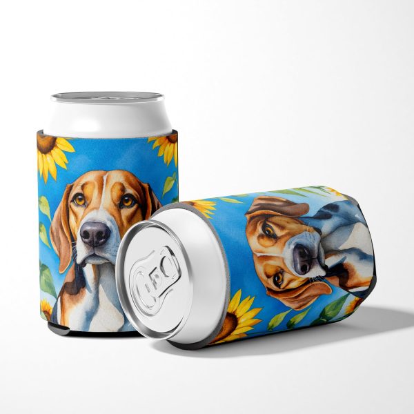 American Foxhound in Sunflowers Can or Bottle Hugger Fashion - Image 5