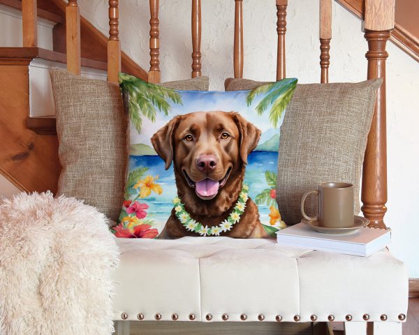 Chesapeake Bay Retriever Luau Throw Pillow Discount - Image 3
