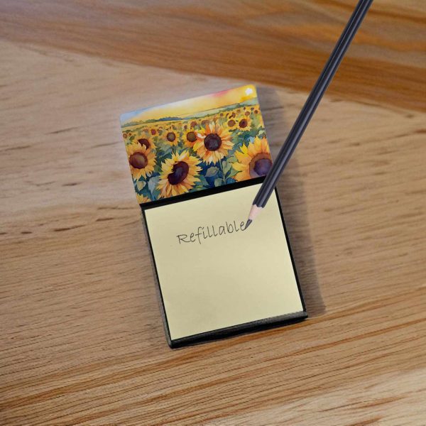 Kansas Sunflowers in Watercolor Sticky Note Holder Fashion - Image 2