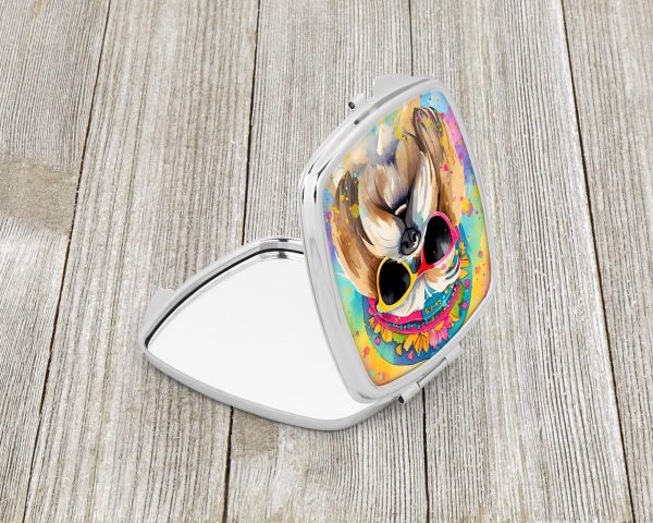 Shih Tzu Hippie Dawg Compact Mirror Online now - Image 2