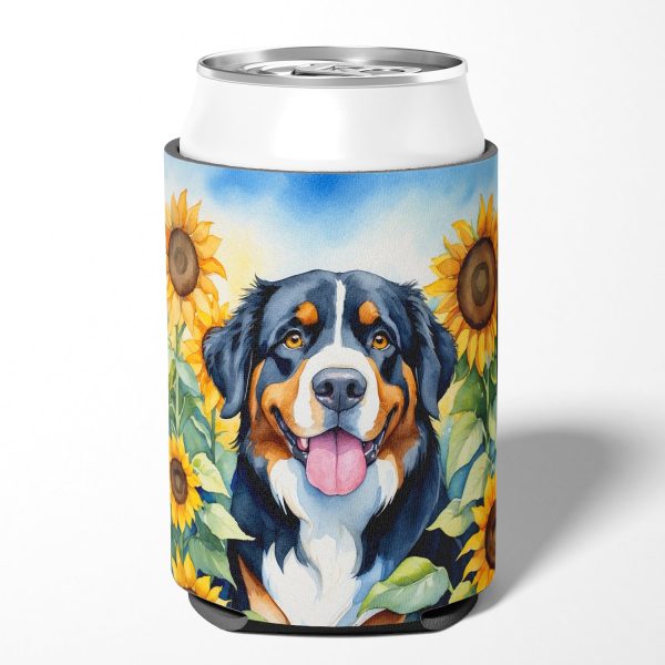 Bernese Mountain Dog in Sunflowers Can or Bottle Hugger For Cheap - Image 2