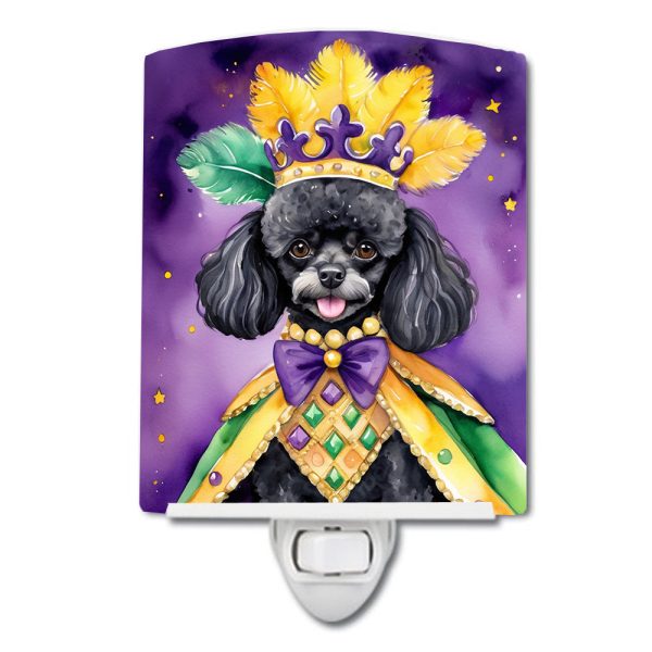 Black Poodle King of Mardi Gras Ceramic Night Light For Discount
