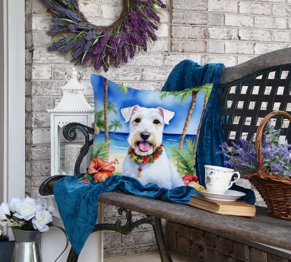 Sealyham Terrier Luau Throw Pillow For Sale - Image 4