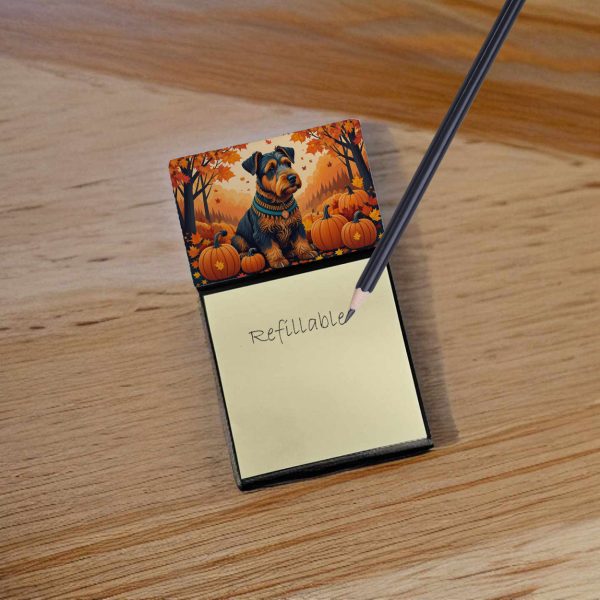 Airedale Terrier Fall Sticky Note Holder on Sale - Image 2