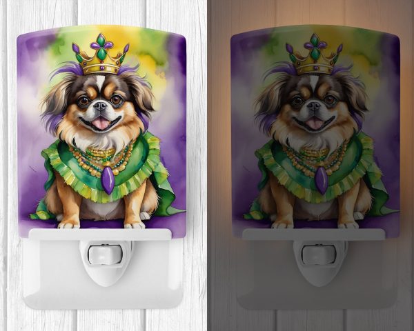 Tibetan Spaniel King of Mardi Gras Ceramic Night Light Online now - Image 2