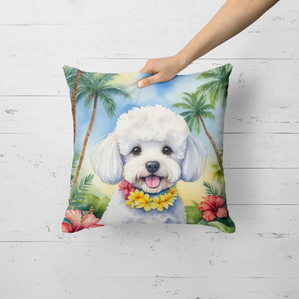 Bichon Frise Luau Throw Pillow Discount - Image 2