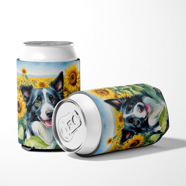 Border Collie in Sunflowers Can or Bottle Hugger For Discount - Image 5