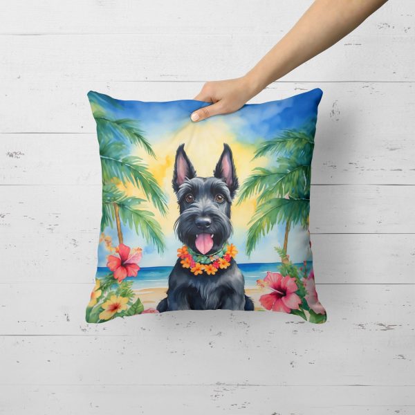 Scottish Terrier Luau Throw Pillow Discount - Image 2