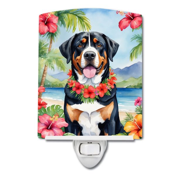 Greater Swiss Mountain Dog Luau Ceramic Night Light Online now