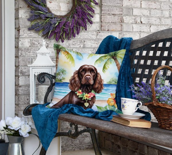 Cocker Spaniel Luau Throw Pillow Hot on Sale - Image 4