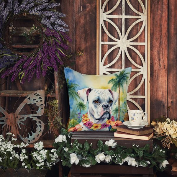 White Boxer Luau Throw Pillow Fashion - Image 5