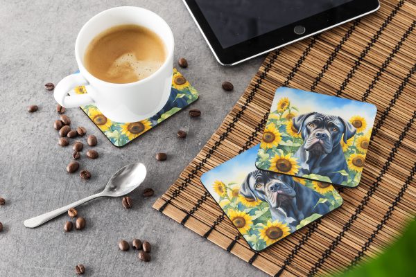 Cane Corso in Sunflowers Foam Coasters Fashion - Image 3