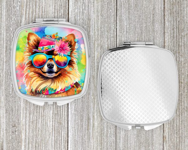 Pomeranian Hippie Dawg Compact Mirror For Cheap - Image 4