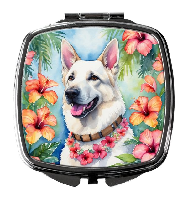White German Shepherd Luau Compact Mirror Online