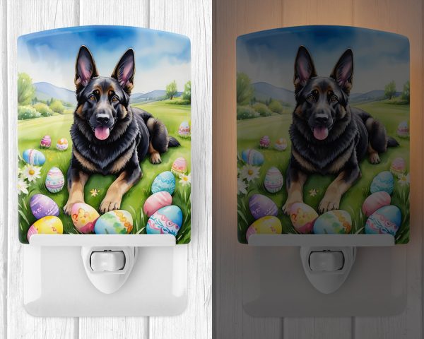 Black German Shepherd Easter Egg Hunt Ceramic Night Light on Sale - Image 2
