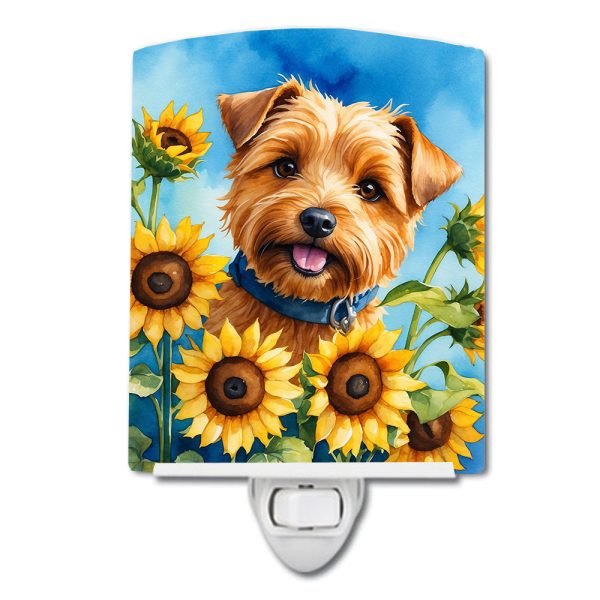 Norfolk Terrier in Sunflowers Ceramic Night Light Supply