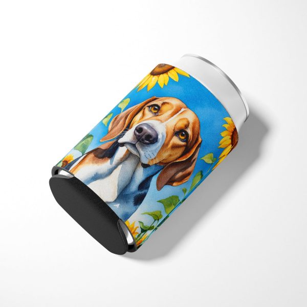 American Foxhound in Sunflowers Can or Bottle Hugger Fashion - Image 3