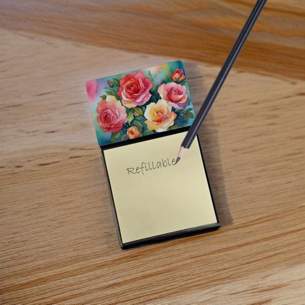 Oklahoma Roses in Watercolor Sticky Note Holder Online - Image 2