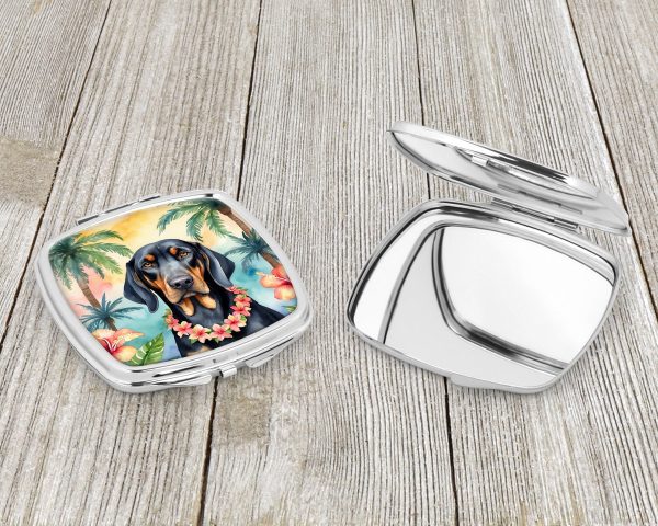 Black and Tan Coonhound Luau Compact Mirror Cheap - Image 3