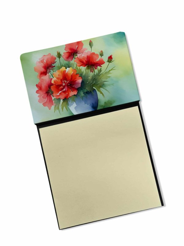 Ohio Scarlet Carnations in Watercolor Sticky Note Holder Online