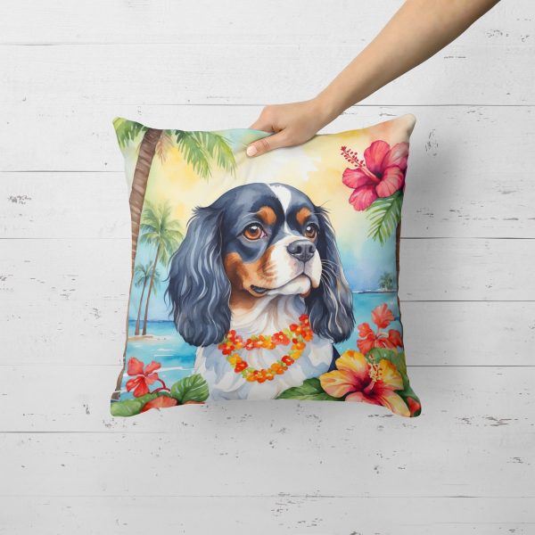 Cavalier Spaniel Luau Throw Pillow For Sale - Image 2