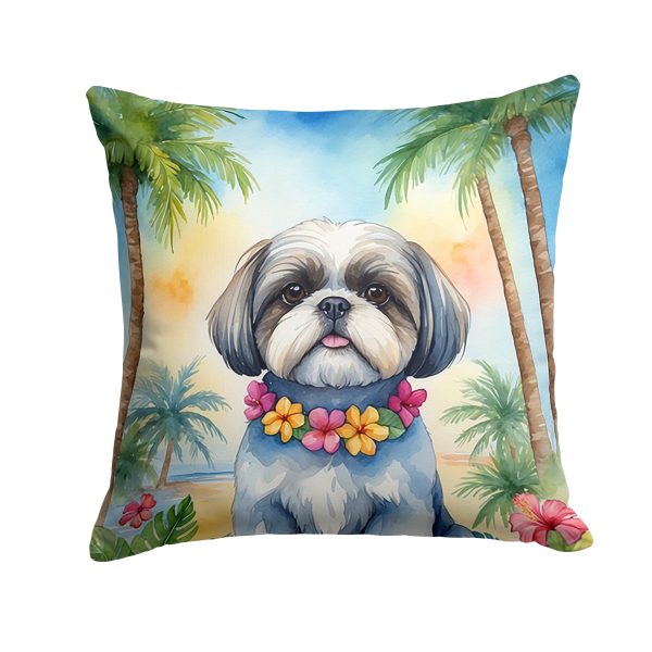 Shih Tzu Luau Throw Pillow Cheap