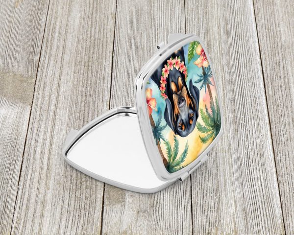 Black and Tan Coonhound Luau Compact Mirror Cheap - Image 2