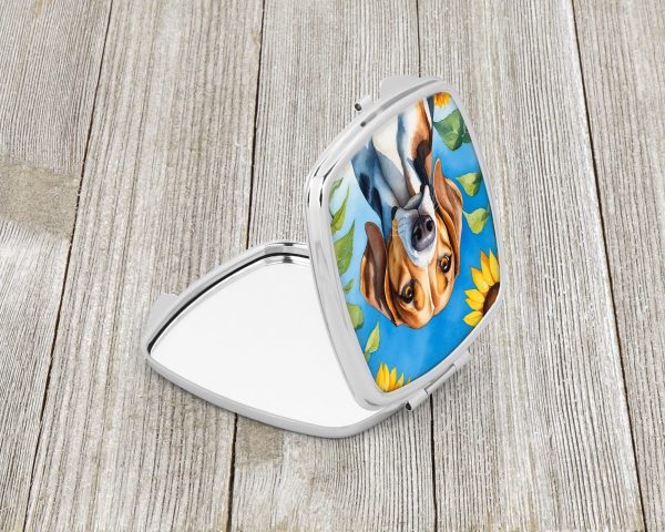 American Foxhound in Sunflowers Compact Mirror Online - Image 2