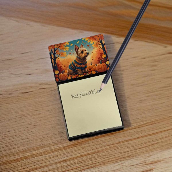 Australian Terrier Terrier Fall Sticky Note Holder For Sale - Image 2