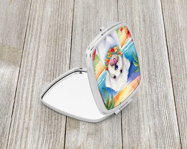 Coton de Tulear Luau Compact Mirror on Sale - Image 2