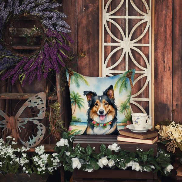 Collie Luau Throw Pillow For Cheap - Image 5