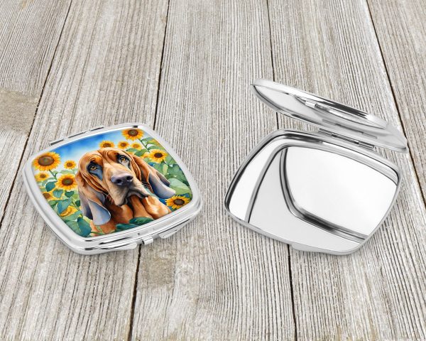 Bloodhound in Sunflowers Compact Mirror on Sale - Image 3