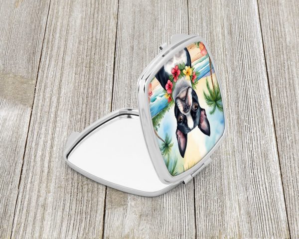 Boston Terrier Luau Compact Mirror For Cheap - Image 2