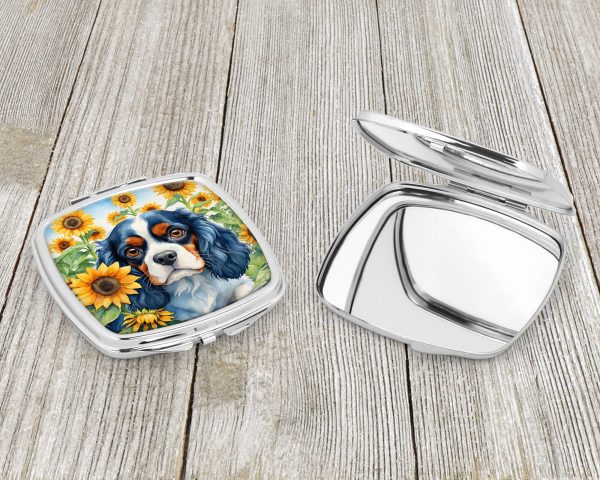 Cavalier Spaniel in Sunflowers Compact Mirror on Sale - Image 3