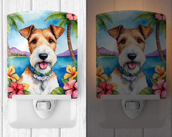 Fox Terrier Luau Ceramic Night Light Online Sale - Image 2