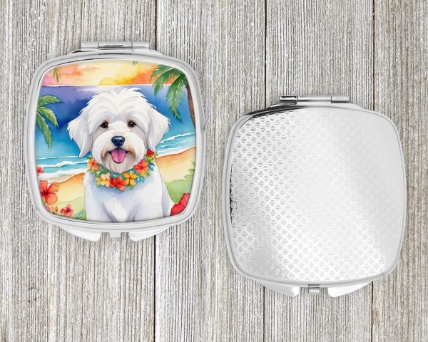 Coton de Tulear Luau Compact Mirror on Sale - Image 4