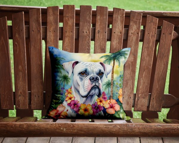White Boxer Luau Throw Pillow Fashion - Image 2