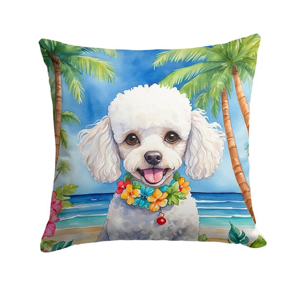 White Poodle Luau Throw Pillow Cheap
