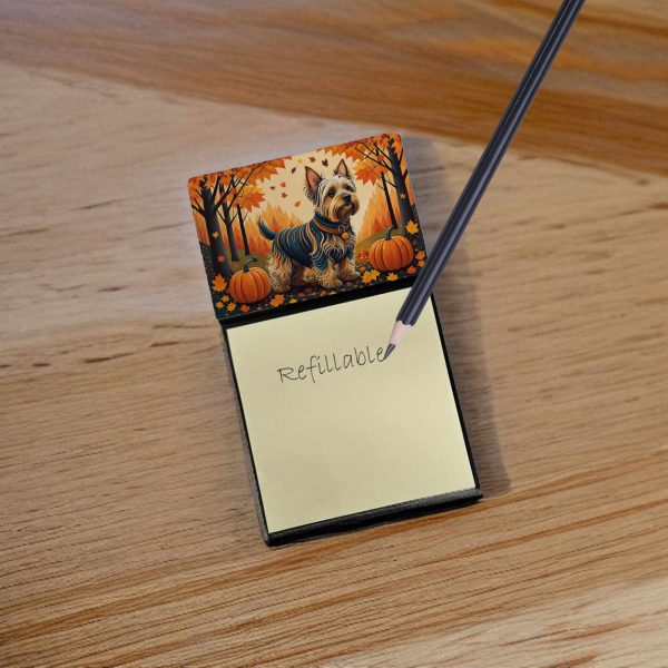 Silky Terrier Fall Sticky Note Holder For Discount - Image 2