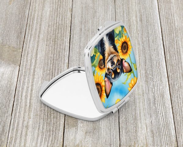 Chihuahua in Sunflowers Compact Mirror For Sale - Image 2