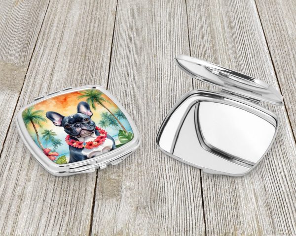 French Bulldog Luau Compact Mirror For Cheap - Image 3
