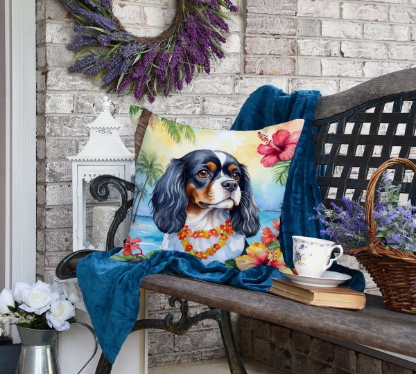 Cavalier Spaniel Luau Throw Pillow For Sale - Image 4