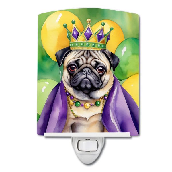 Pug King of Mardi Gras Ceramic Night Light Cheap