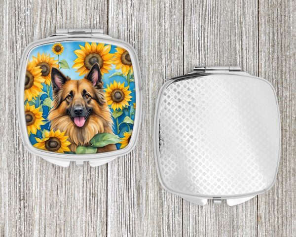 Belgian Tervuren in Sunflowers Compact Mirror For Cheap - Image 4