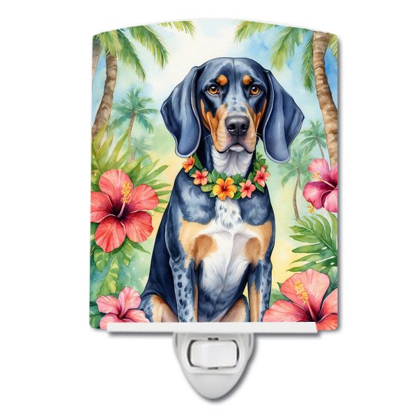 Bluetick Coonhound Luau Ceramic Night Light Fashion
