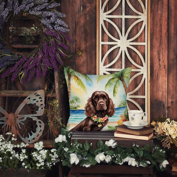 Cocker Spaniel Luau Throw Pillow Discount - Image 5