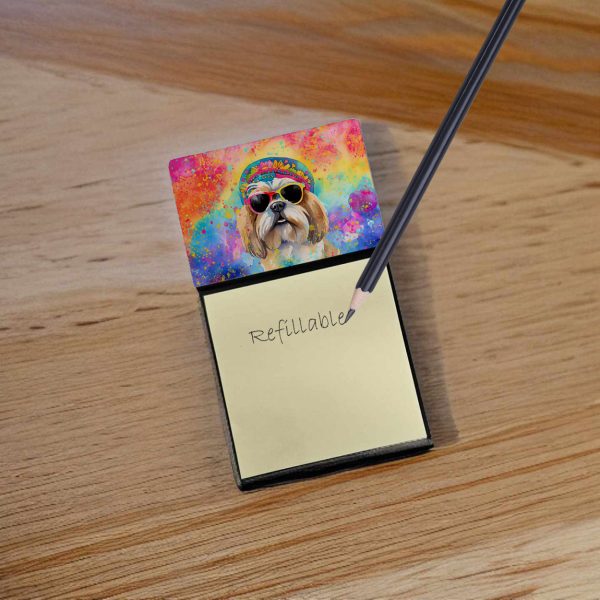 Shih Tzu Hippie Dawg Sticky Note Holder Online now - Image 2