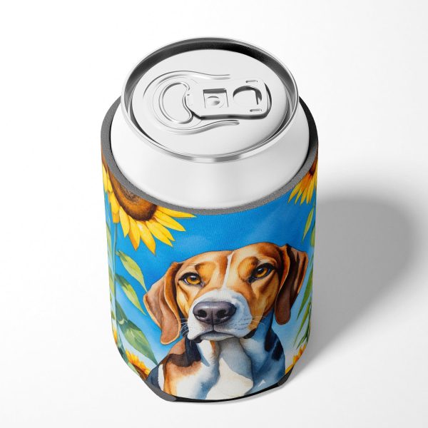 American Foxhound in Sunflowers Can or Bottle Hugger Fashion - Image 4
