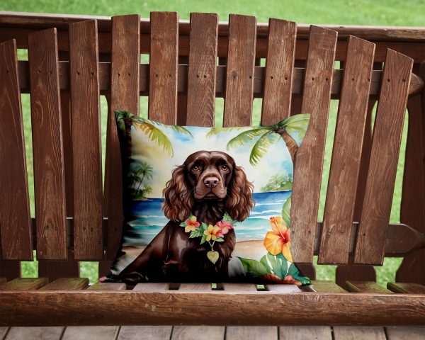 Cocker Spaniel Luau Throw Pillow Discount - Image 2